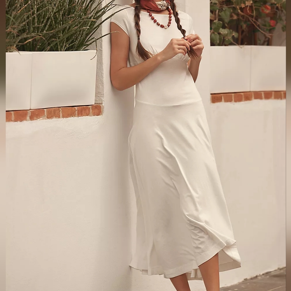 New Free People Ellis Maxi Dress Coconut Milk Cream Off White Midi S Free-est - Picture 6 of 15